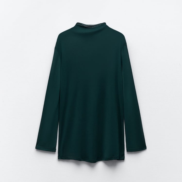ZARA LONG SLEEVE FLOWY TOP - Picture 7 of 8